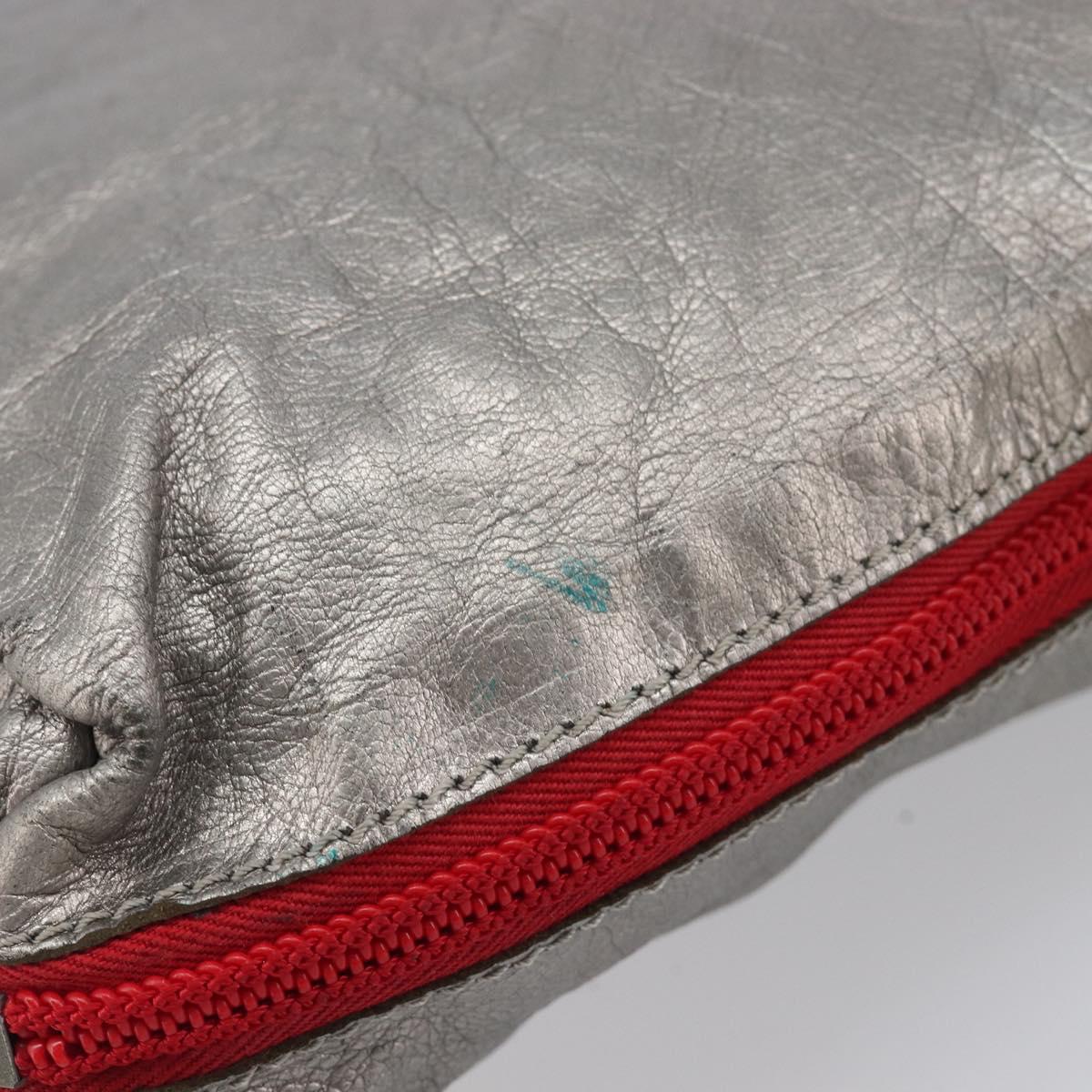LOEWE Shoulder Bag Leather Silver