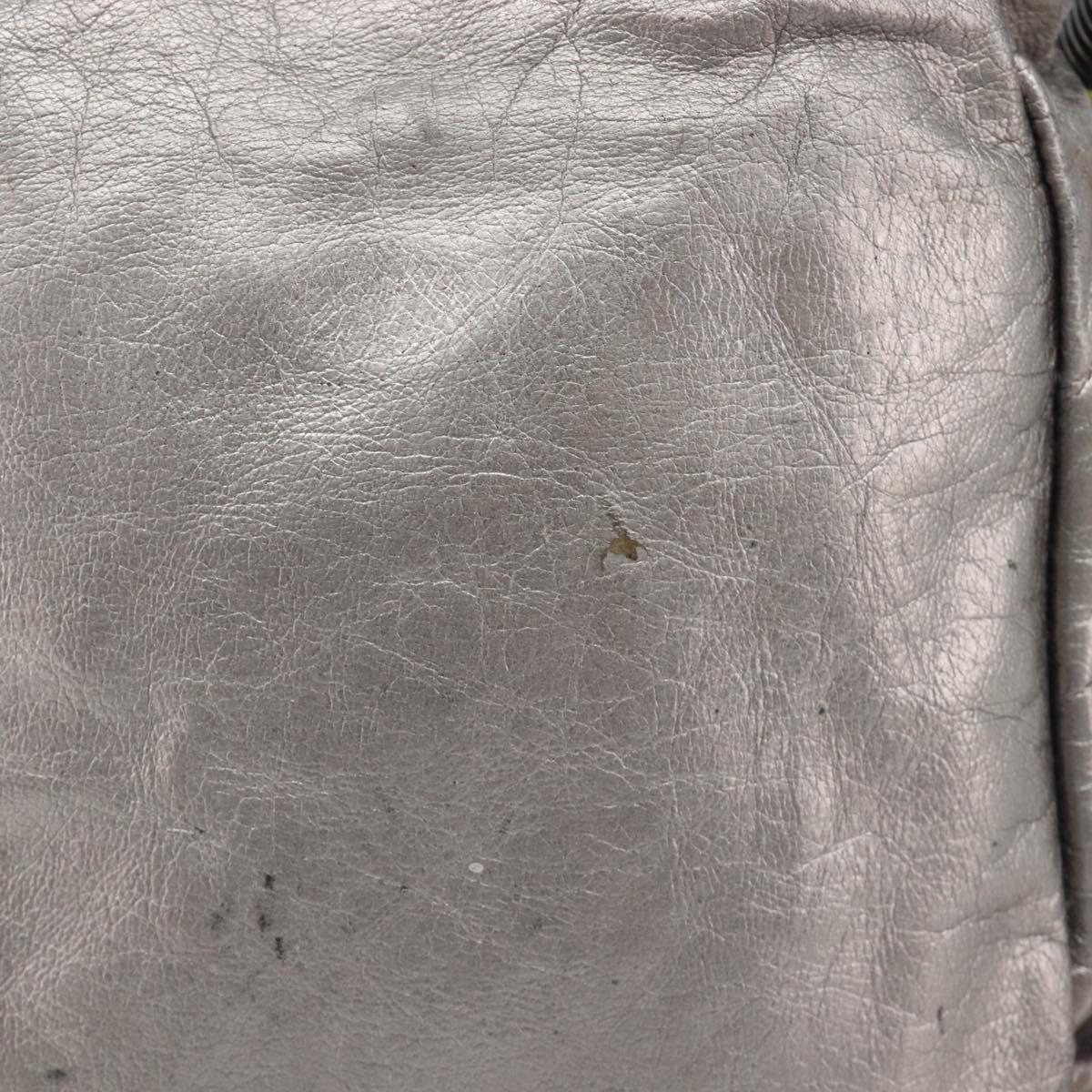 LOEWE Shoulder Bag Leather Silver