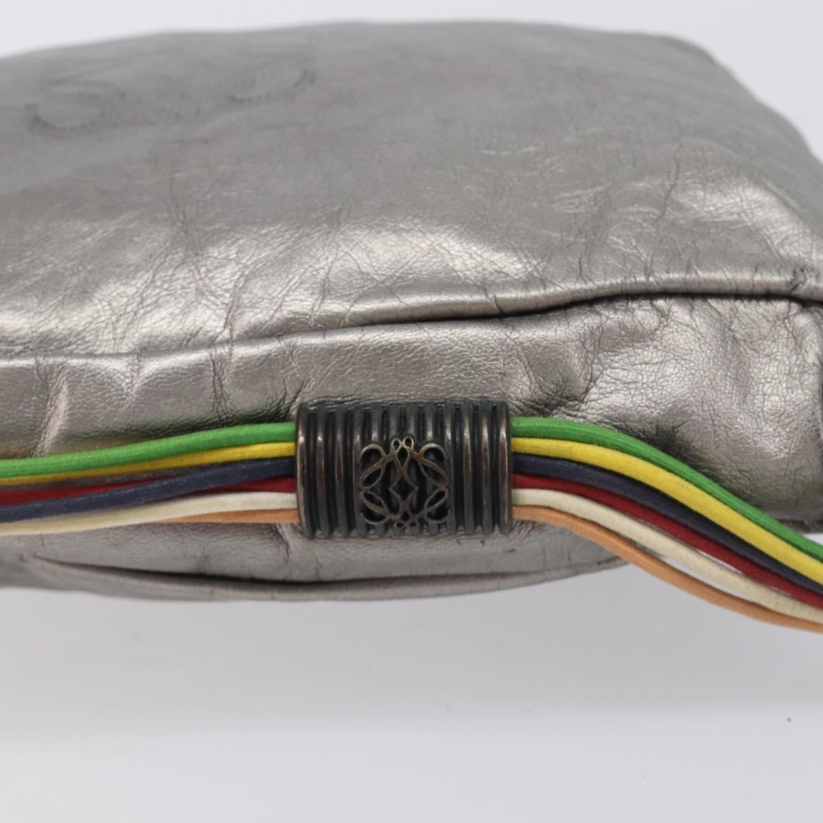 LOEWE Shoulder Bag Leather Silver