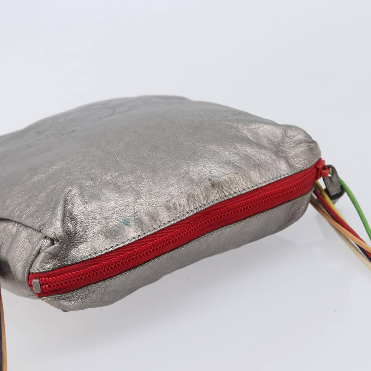LOEWE Shoulder Bag Leather Silver
