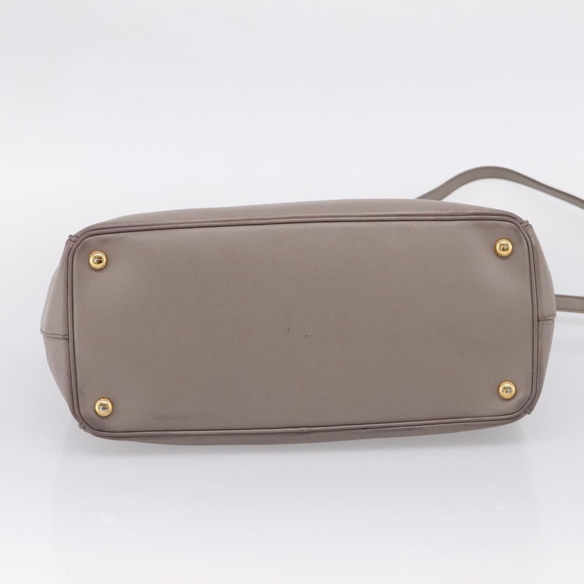 PRADA Hand Bag Saffiano leather 2way Gray Gold
