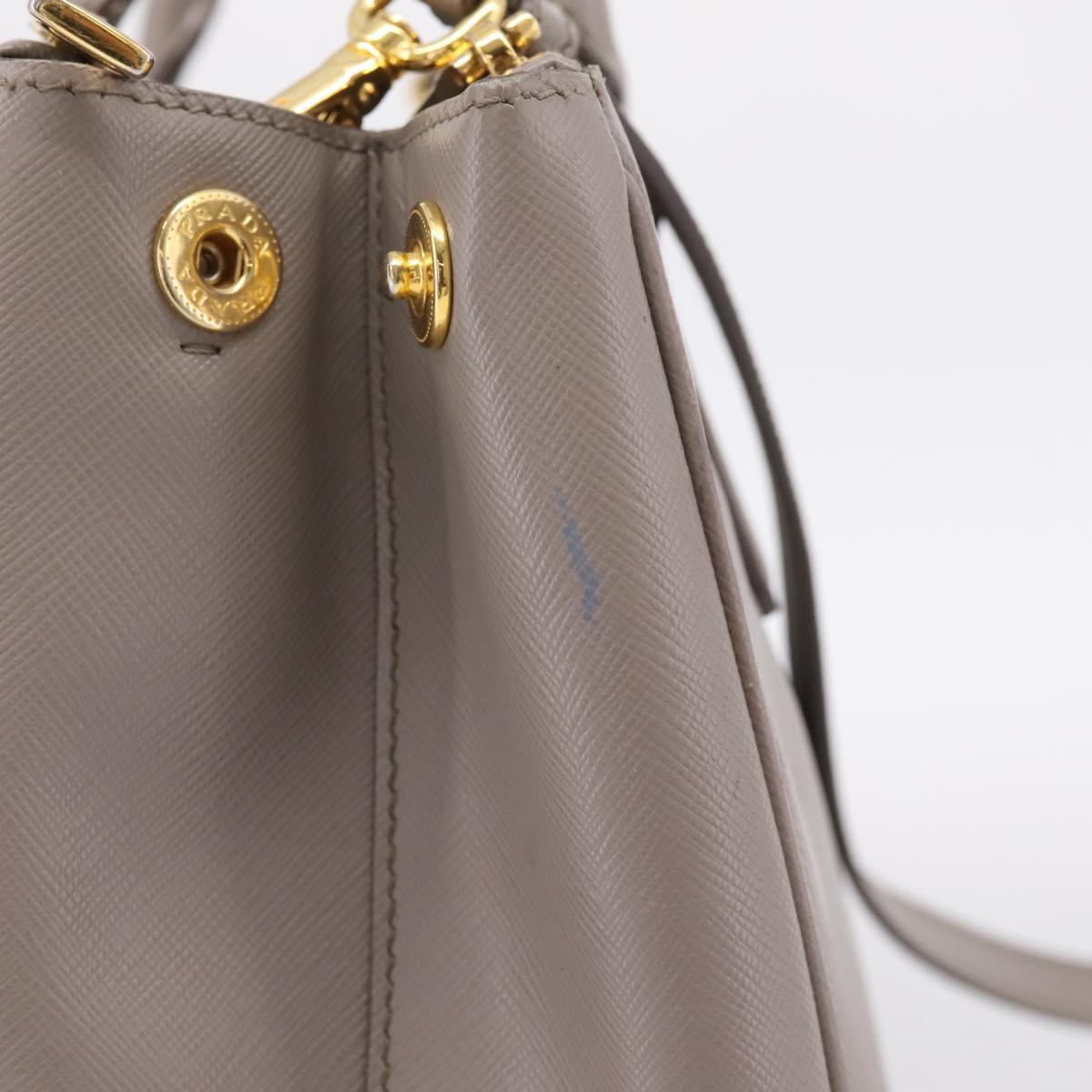PRADA Hand Bag Saffiano leather 2way Gray Gold