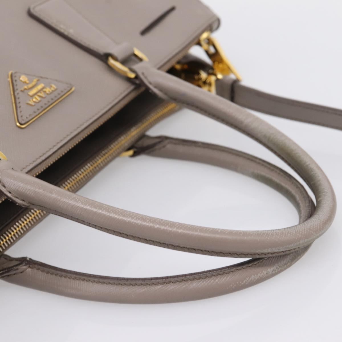 PRADA Hand Bag Saffiano leather 2way Gray Gold