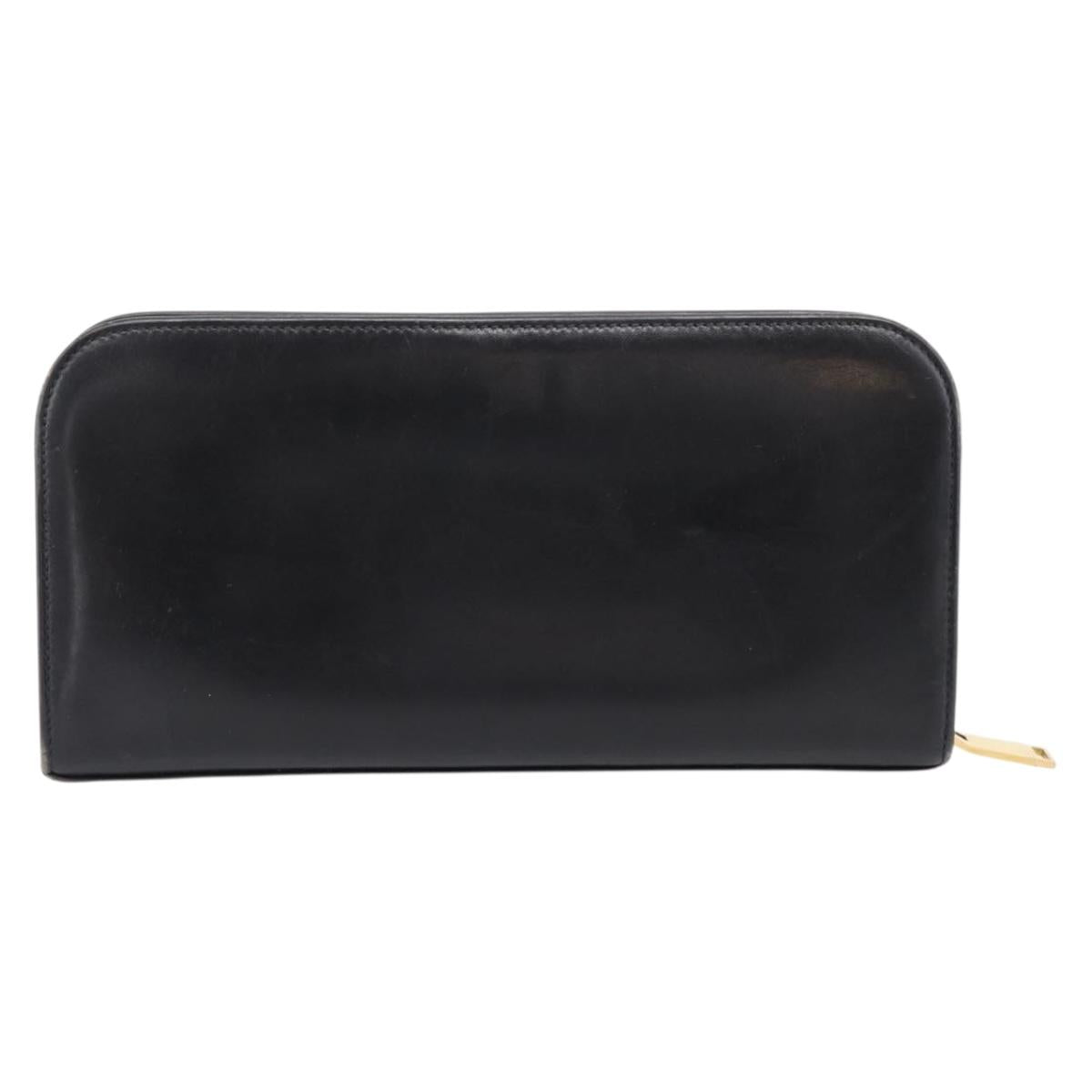 Saint Laurent Long Wallet Leather Black Gold