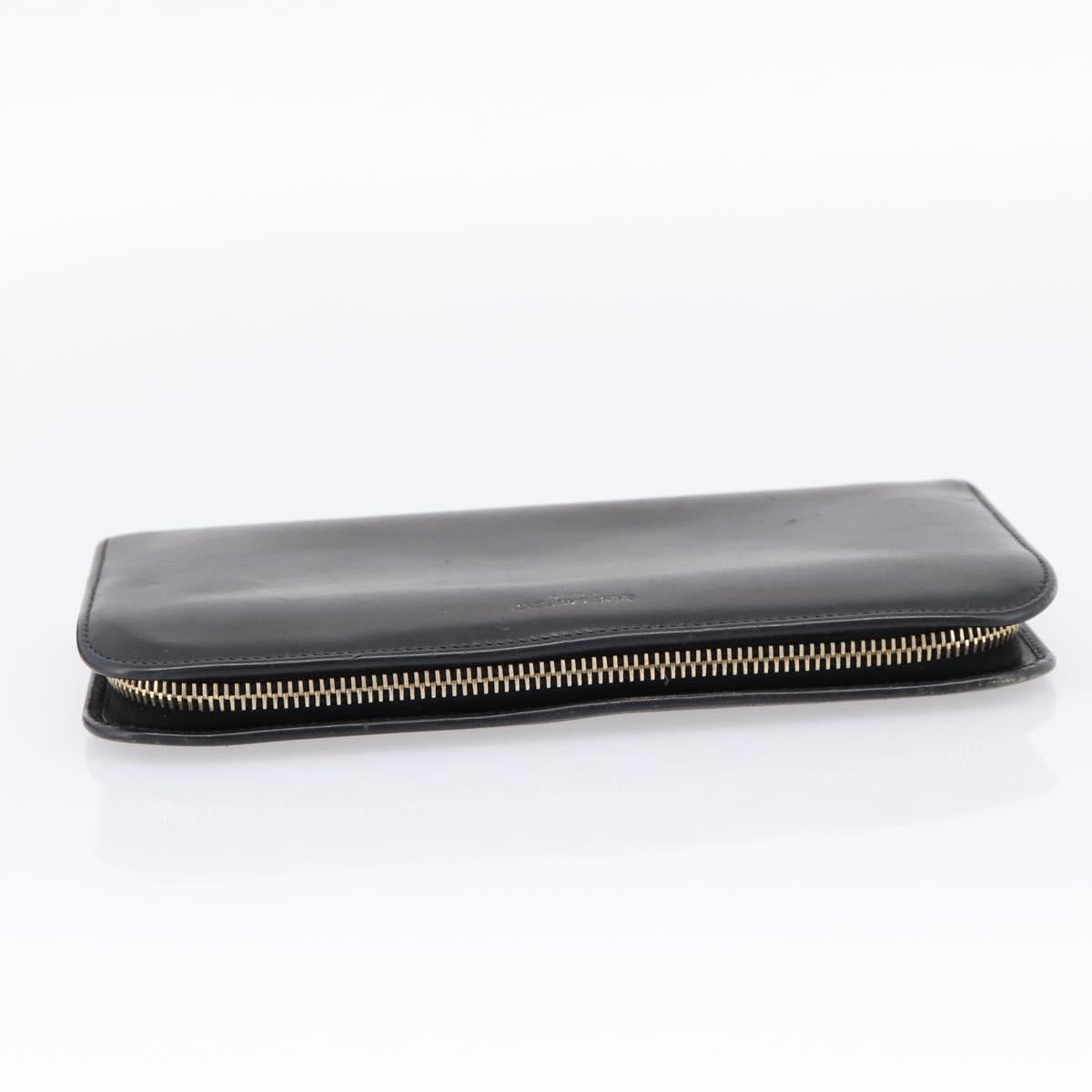 Saint Laurent Long Wallet Leather Black Gold