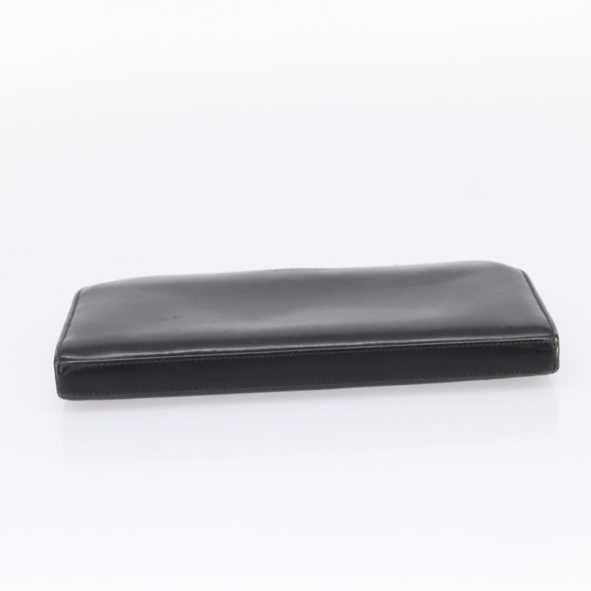 Saint Laurent Long Wallet Leather Black Gold