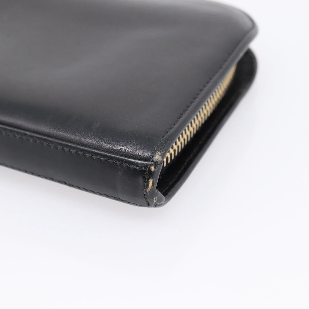 Saint Laurent Long Wallet Leather Black Gold