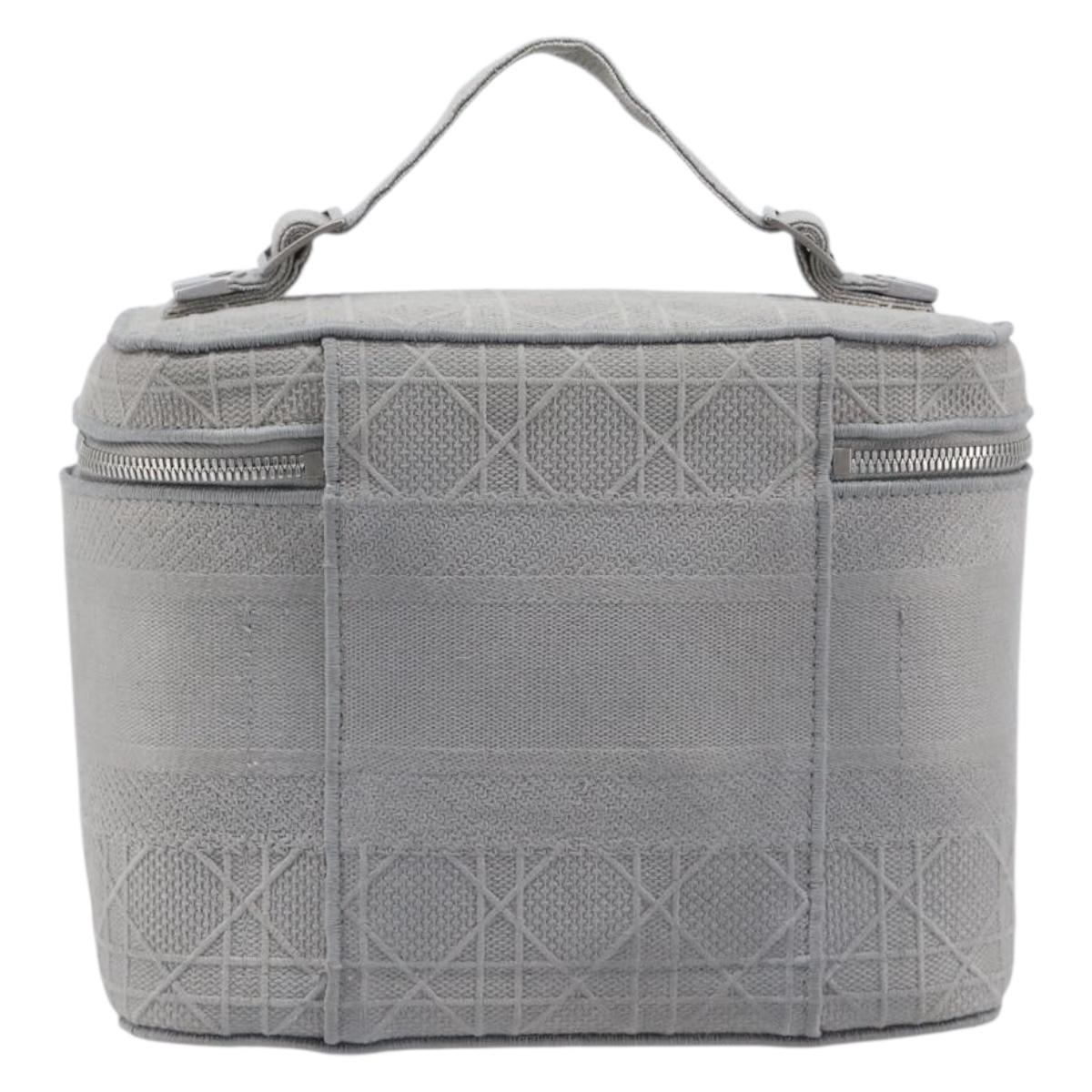 Christian Dior D-Lite Vanity Cosmetic Pouch Canvas Gray Silver