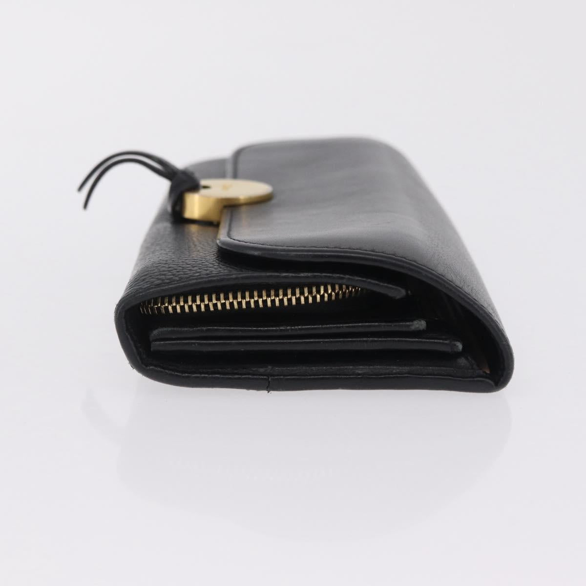 Chloe Indie Long Wallet Leather Black Gold Tone
