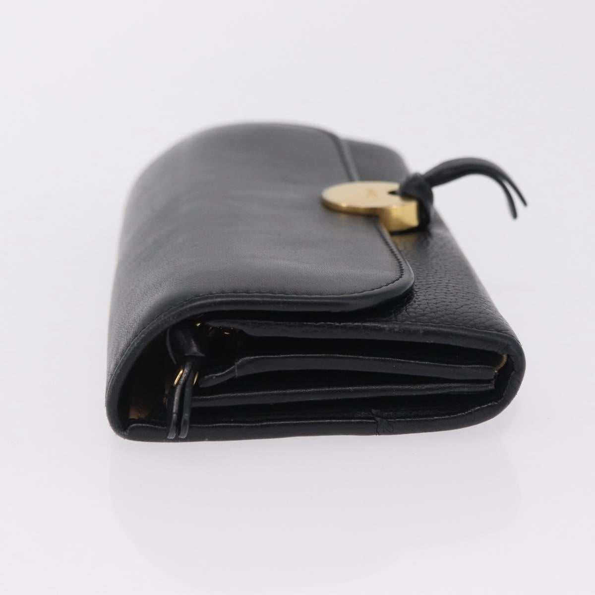 Chloe Indie Long Wallet Leather Black Gold Tone