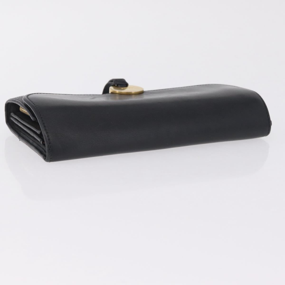 Chloe Indie Long Wallet Leather Black Gold Tone