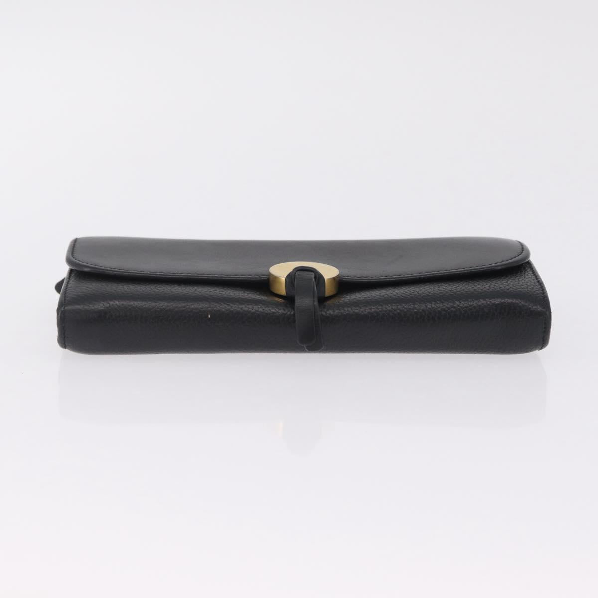 Chloe Indie Long Wallet Leather Black Gold Tone