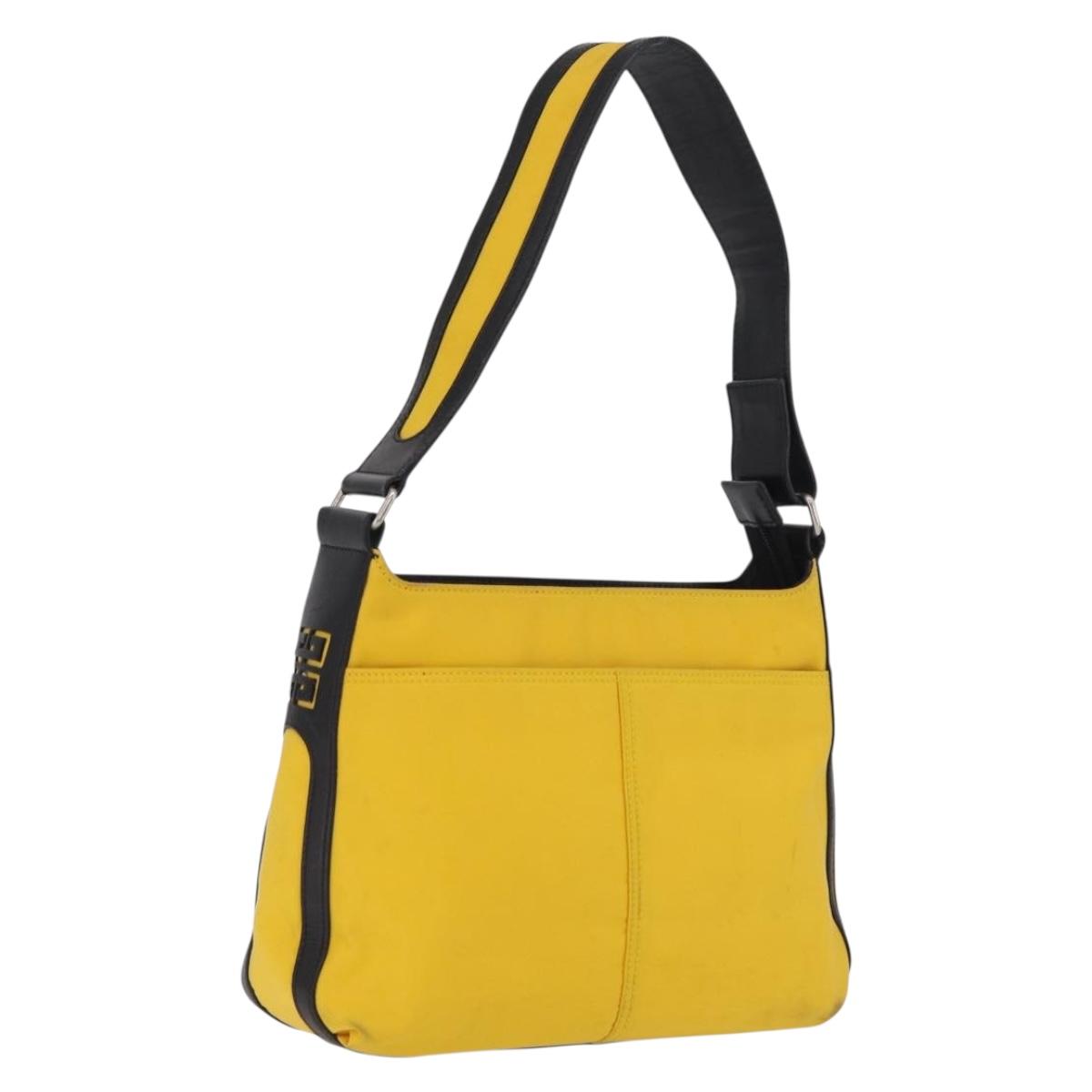 GIVENCHY Shoulder Bag Nylon Yellow Silver