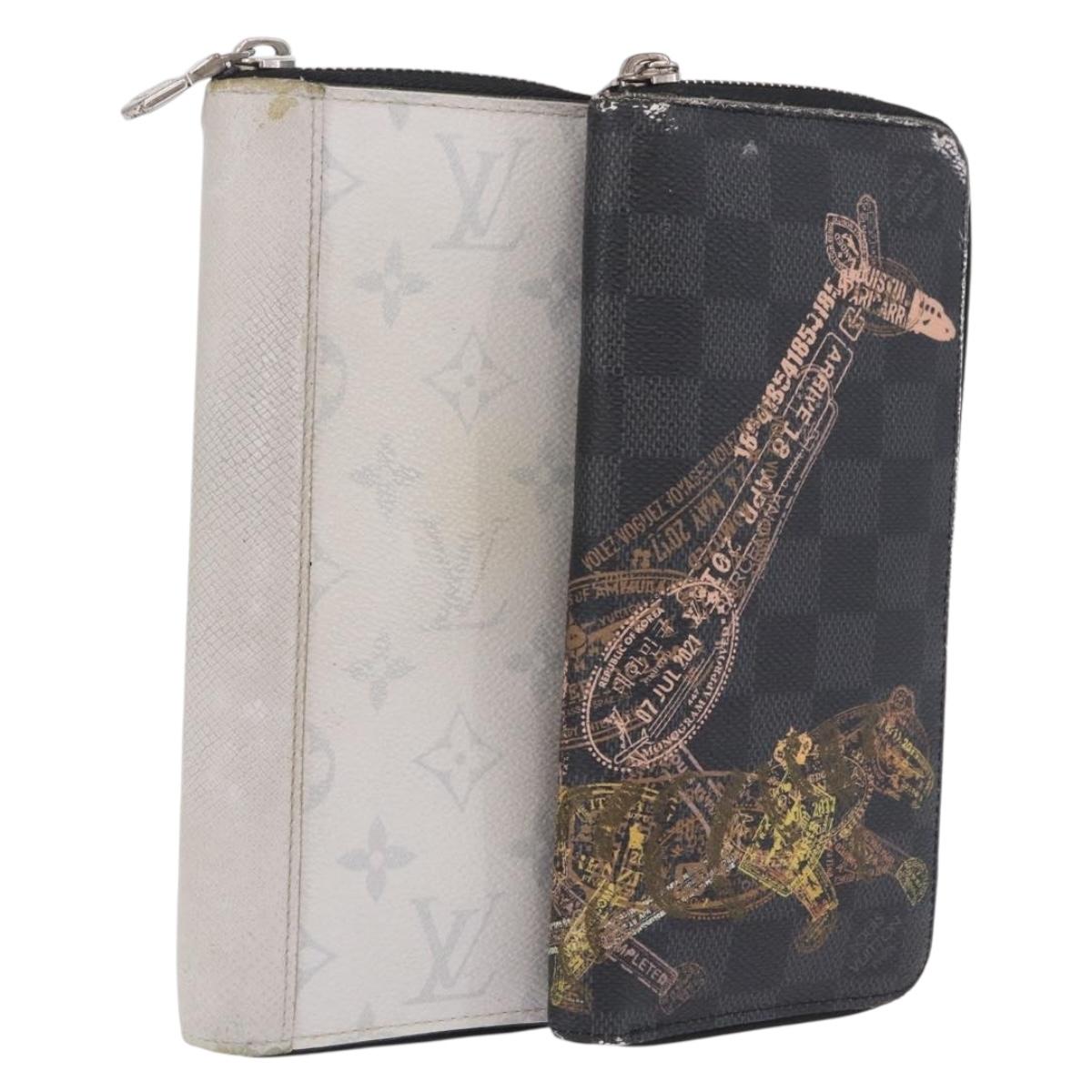Louis Vuitton Taigarama Damier Graphite Zippy Wallet Vertical 2 Set