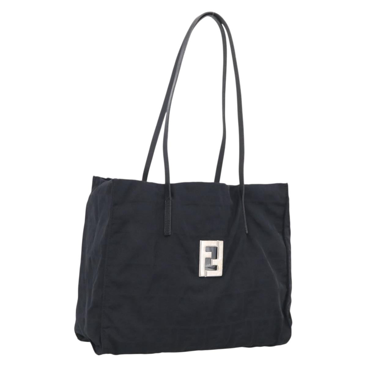 FENDI Zucca Canvas Tote Bag Black Silver