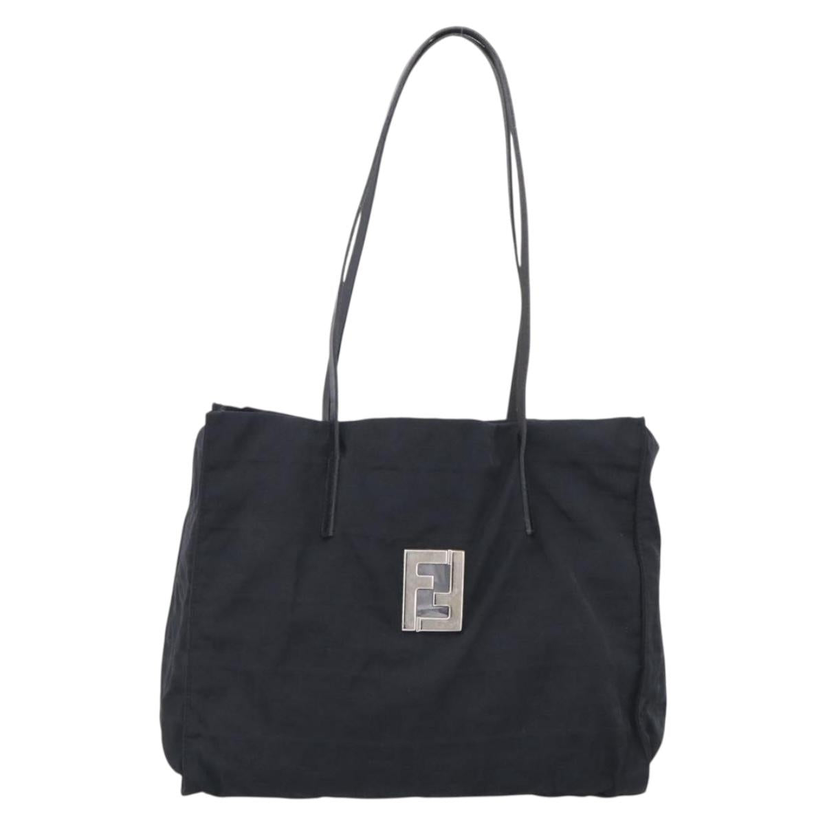 FENDI Zucca Canvas Tote Bag Black Silver