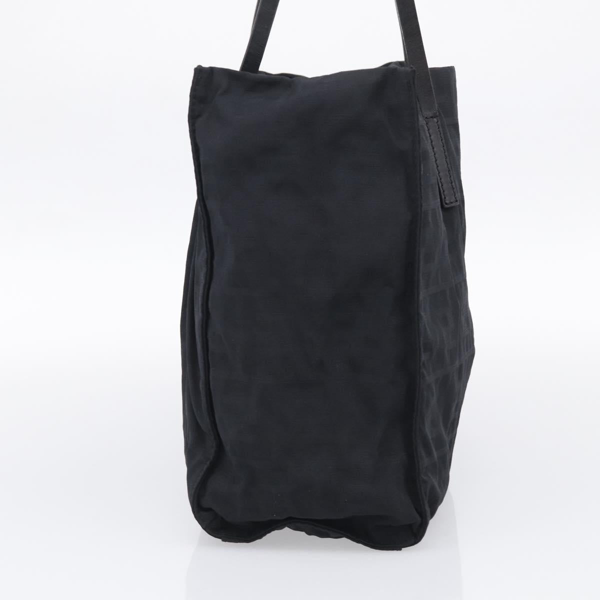 FENDI Zucca Canvas Tote Bag Black Silver