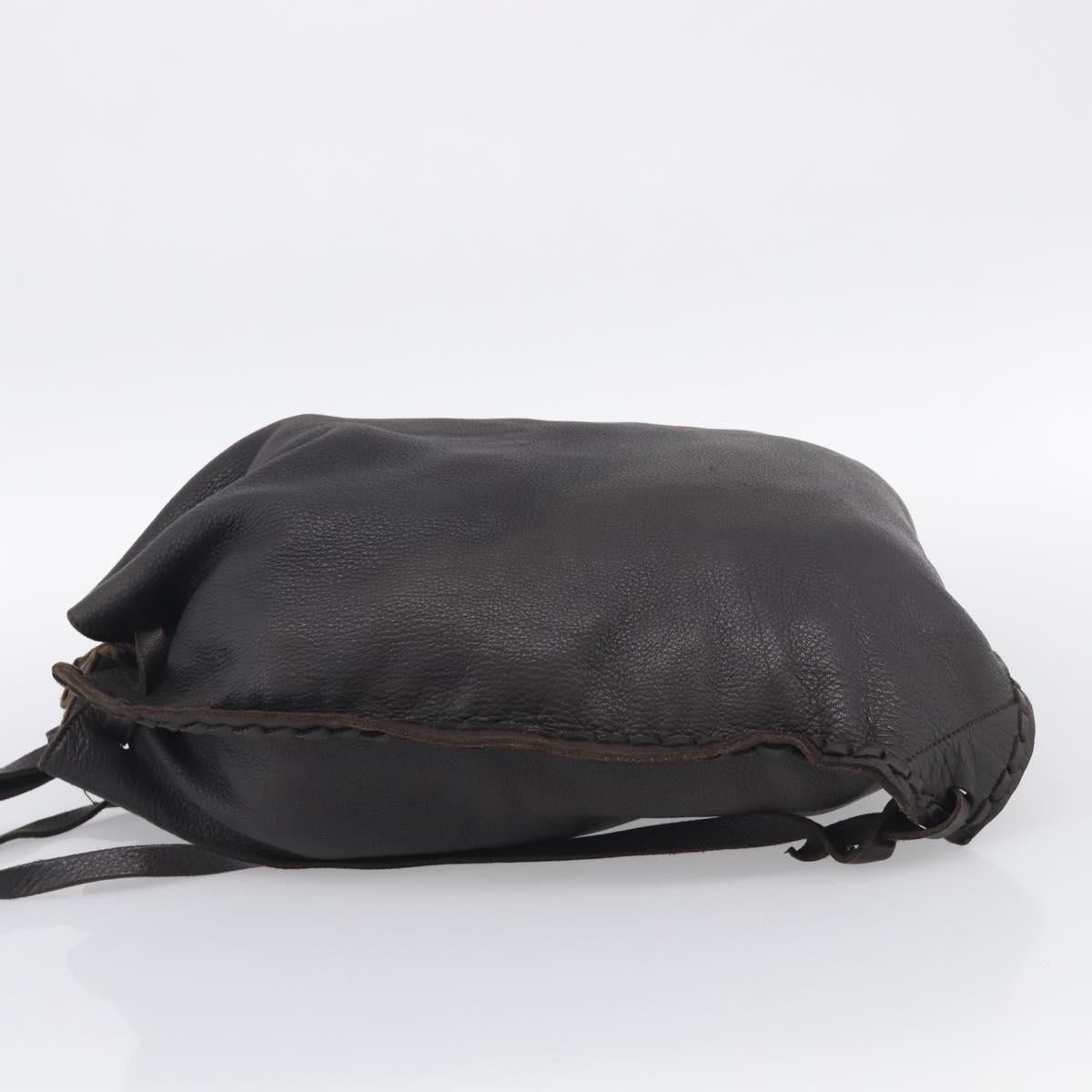 Miu Miu Shoulder Bag Leather Dark Brown