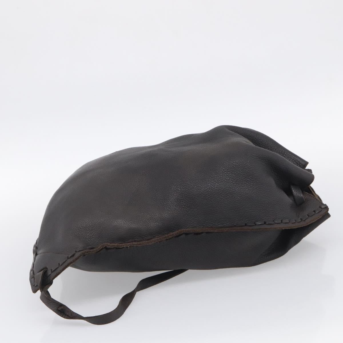 Miu Miu Shoulder Bag Leather Dark Brown