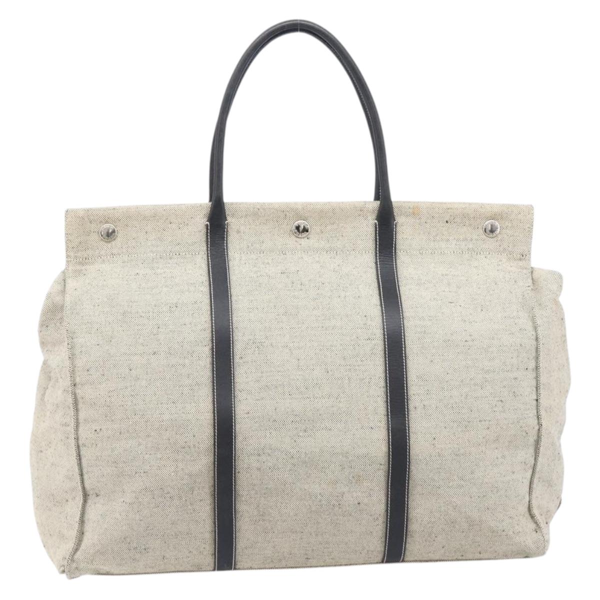 PRADA Tote Bag Canvas Gray Silver