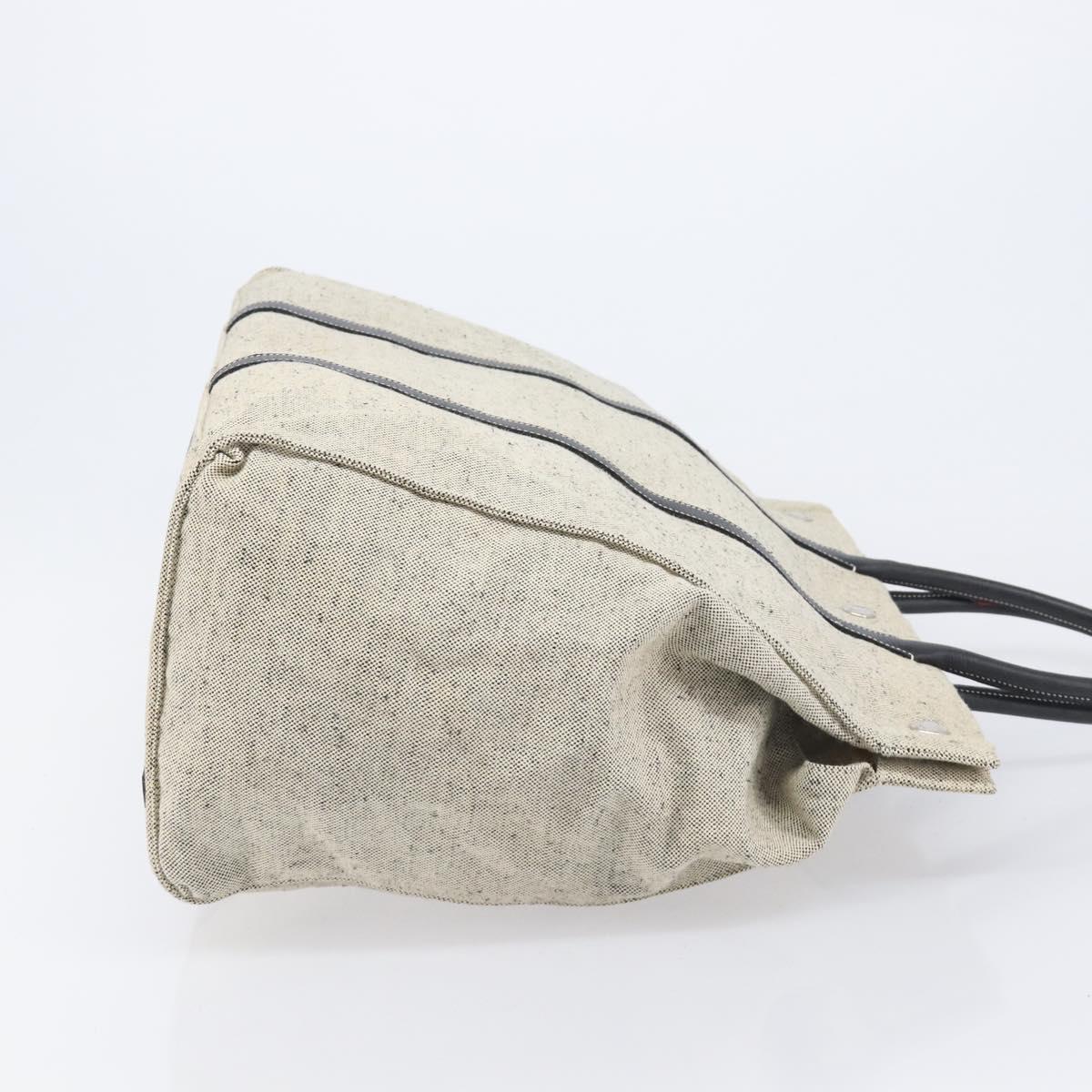 PRADA Tote Bag Canvas Gray Silver