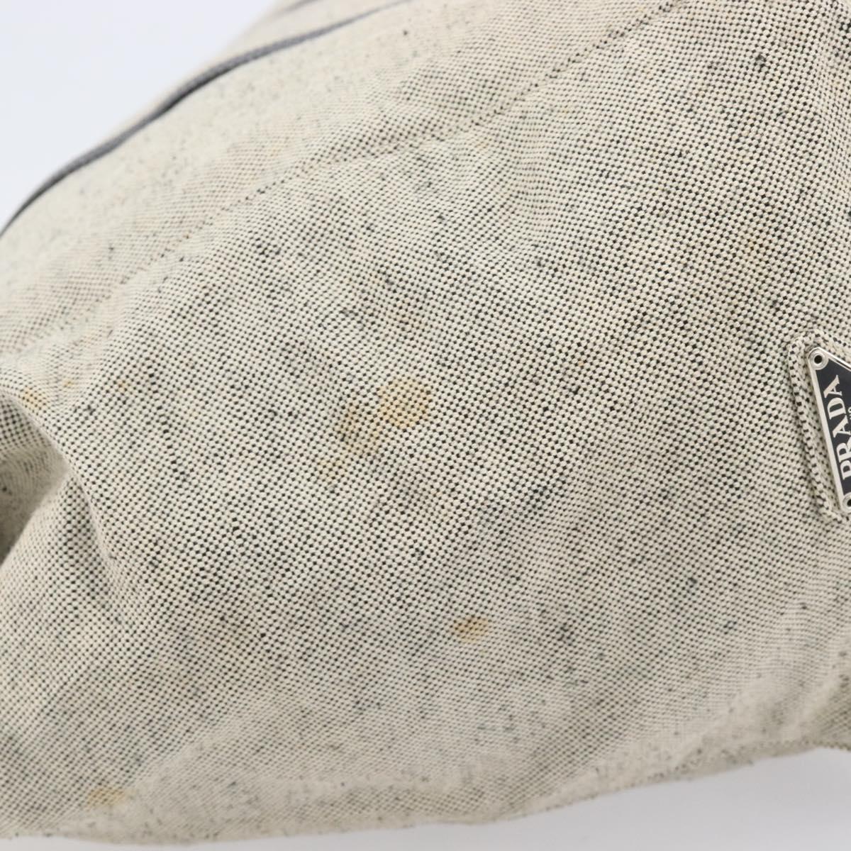 PRADA Tote Bag Canvas Gray Silver