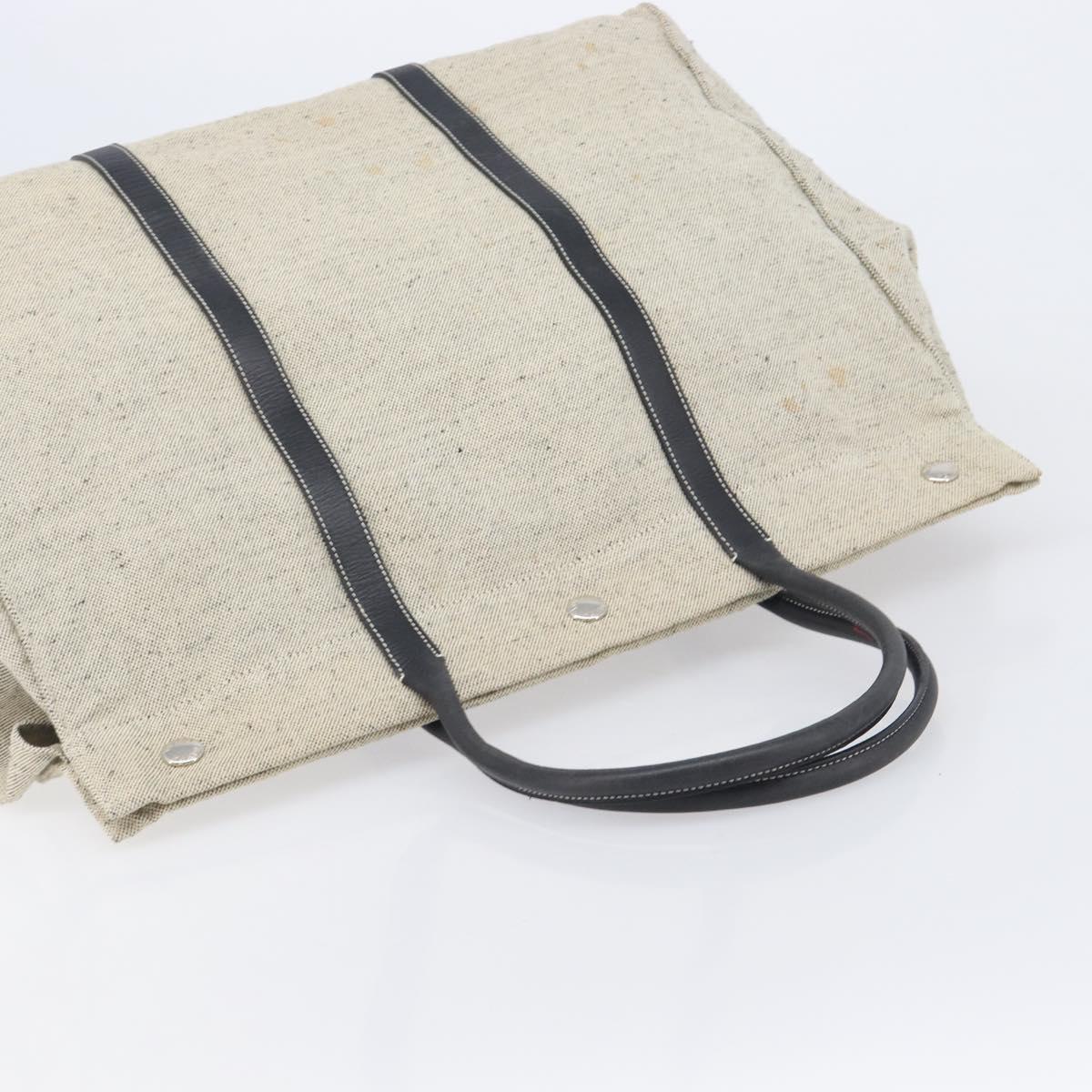 PRADA Tote Bag Canvas Gray Silver
