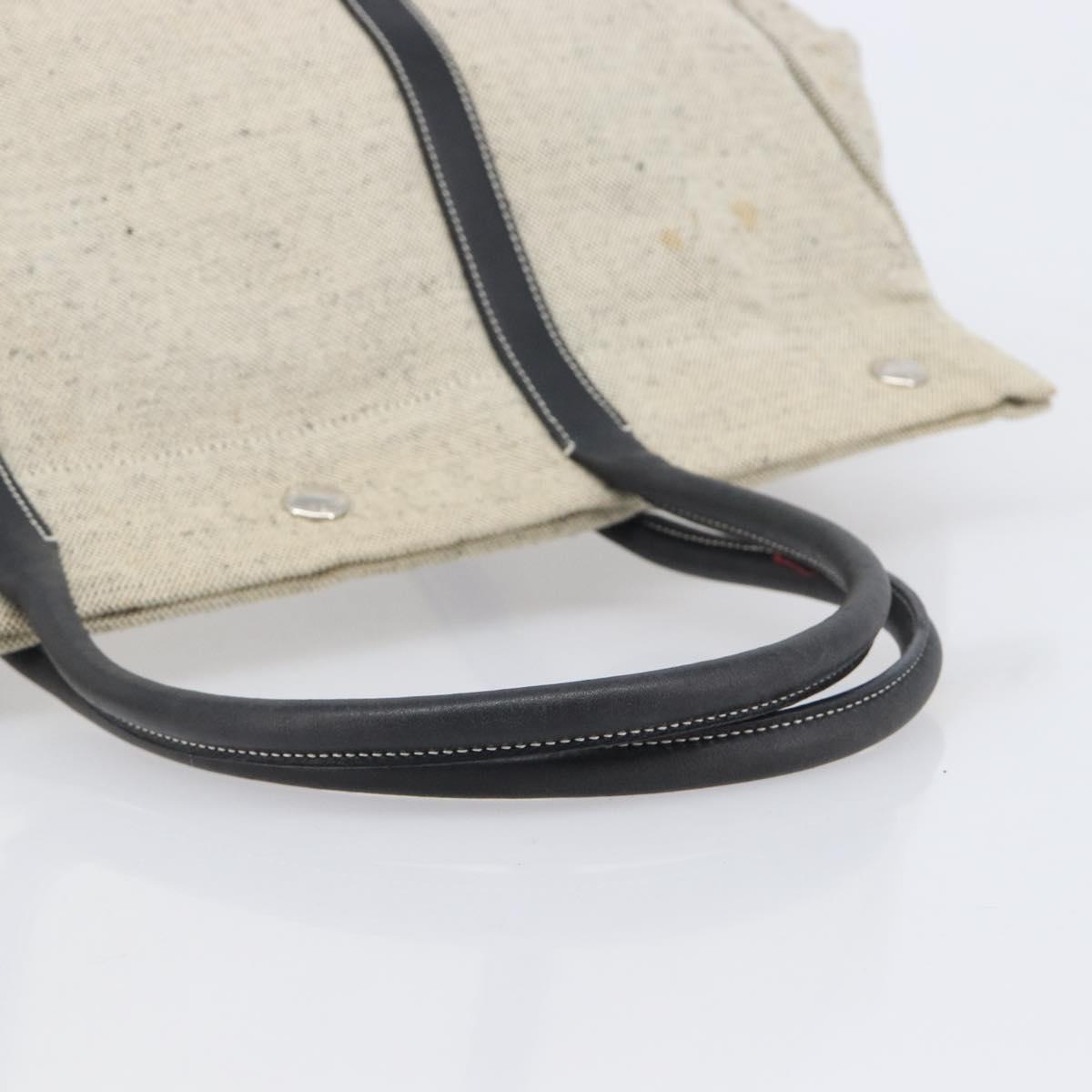 PRADA Tote Bag Canvas Gray Silver