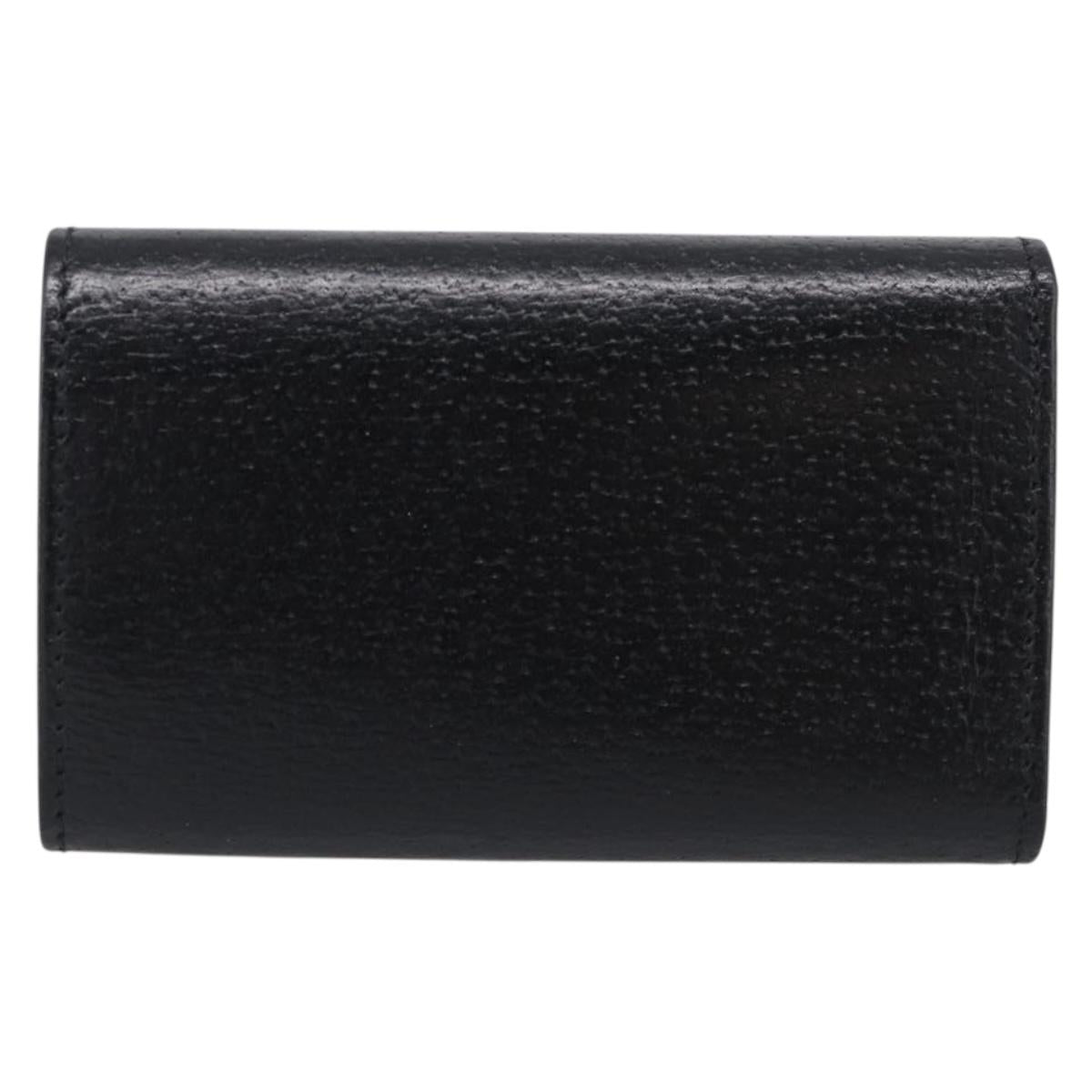 GUCCI Key Case Leather Black Silver 033 0959
