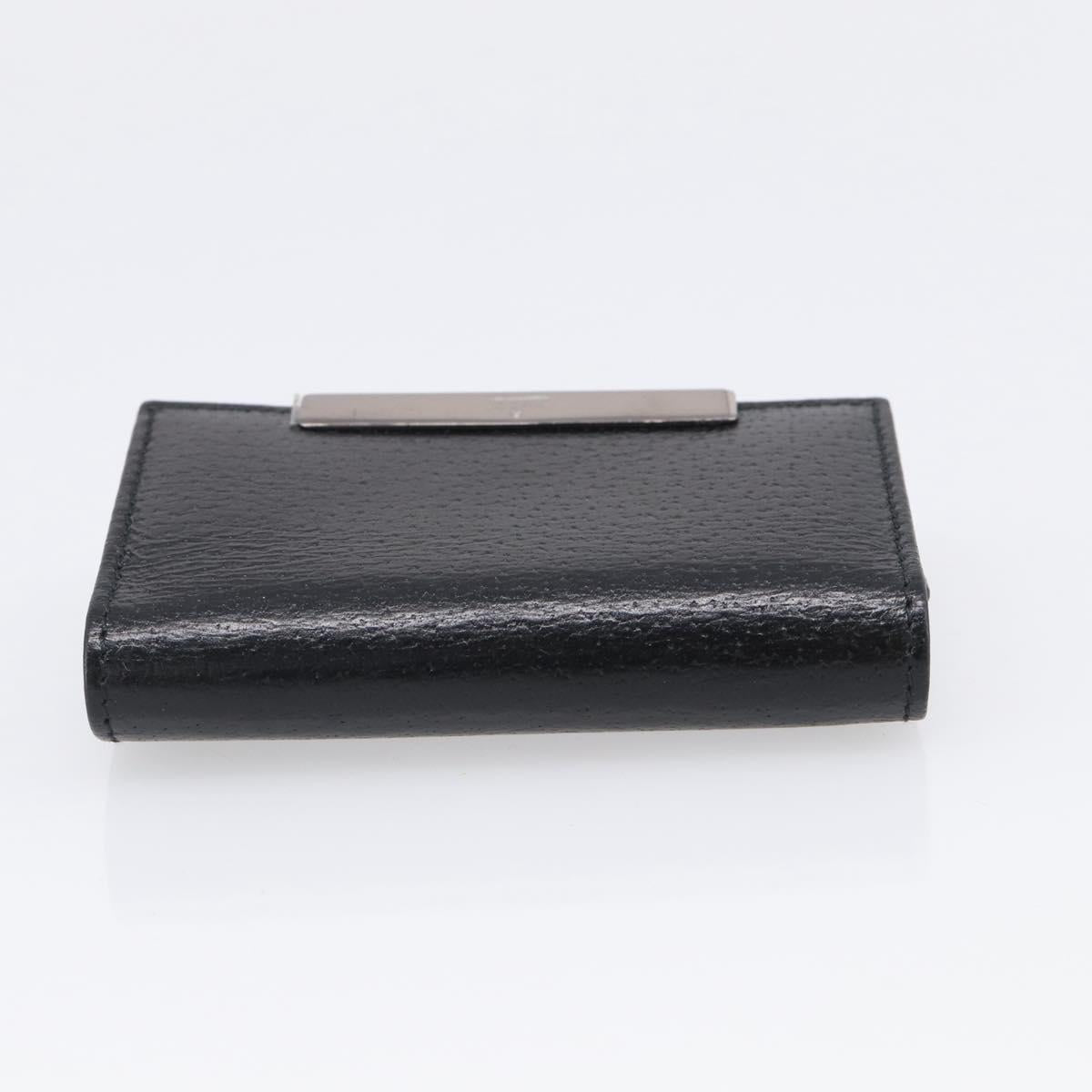GUCCI Key Case Leather Black Silver 033 0959