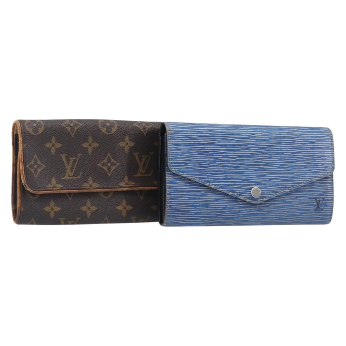 Louis Vuitton Monogram Epi Wallet 2 Set Blue LV