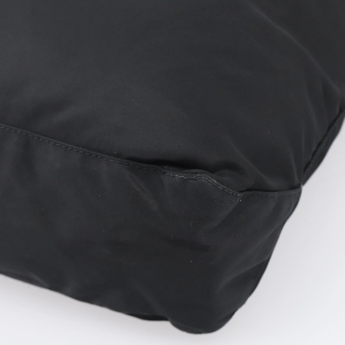 PRADA Tote Bag Nylon Black Silver