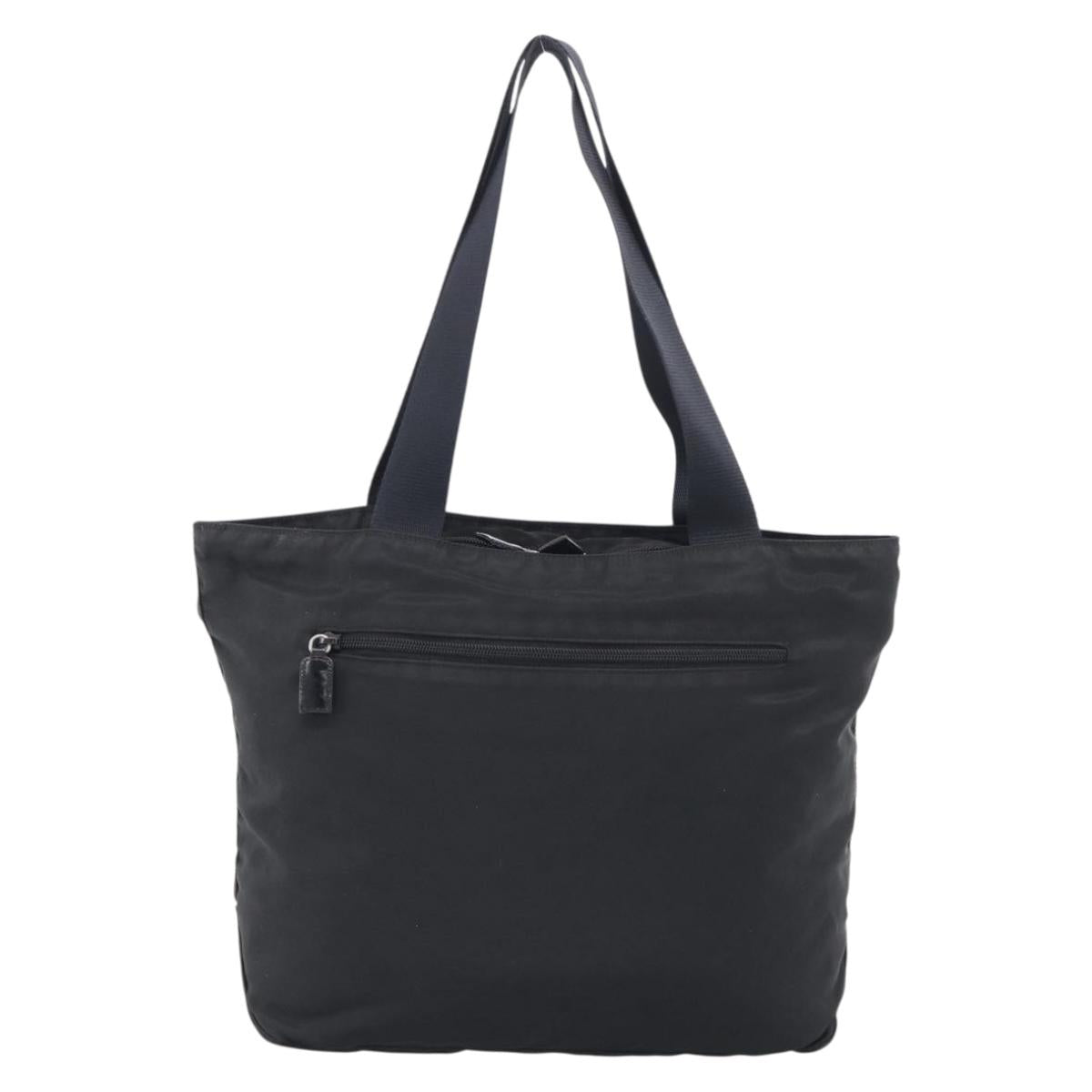 PRADA Tote Bag Nylon Black Silver
