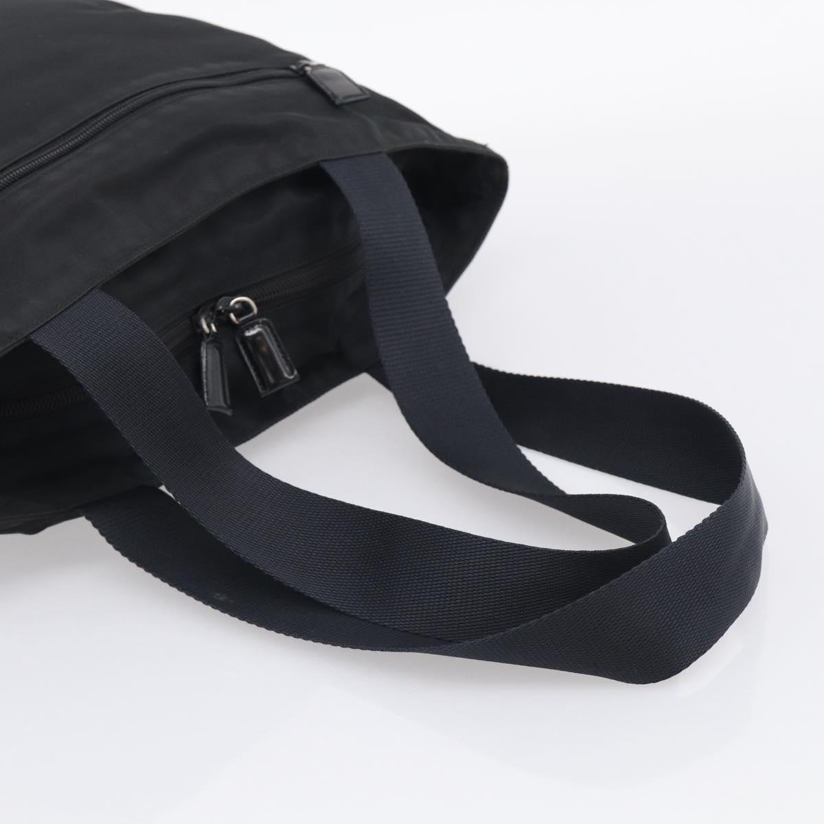 PRADA Tote Bag Nylon Black Silver