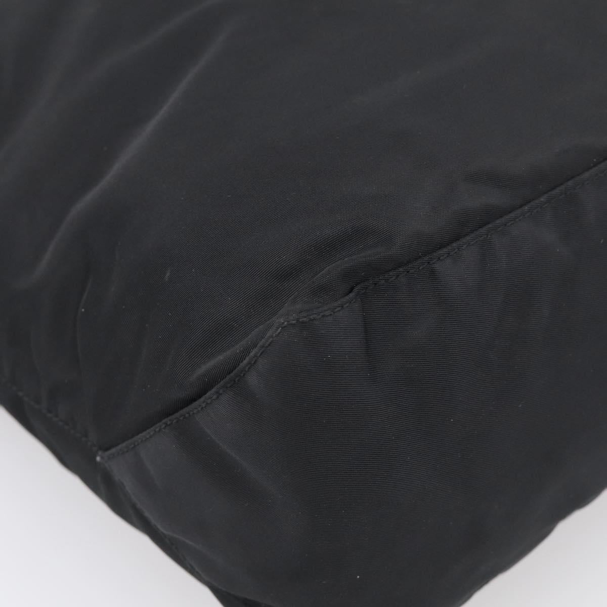 PRADA Tote Bag Nylon Black Silver