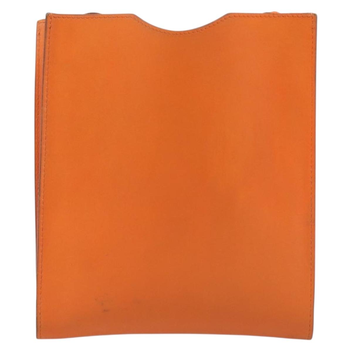HERMES Onimetu Shoulder Bag Leather Orange