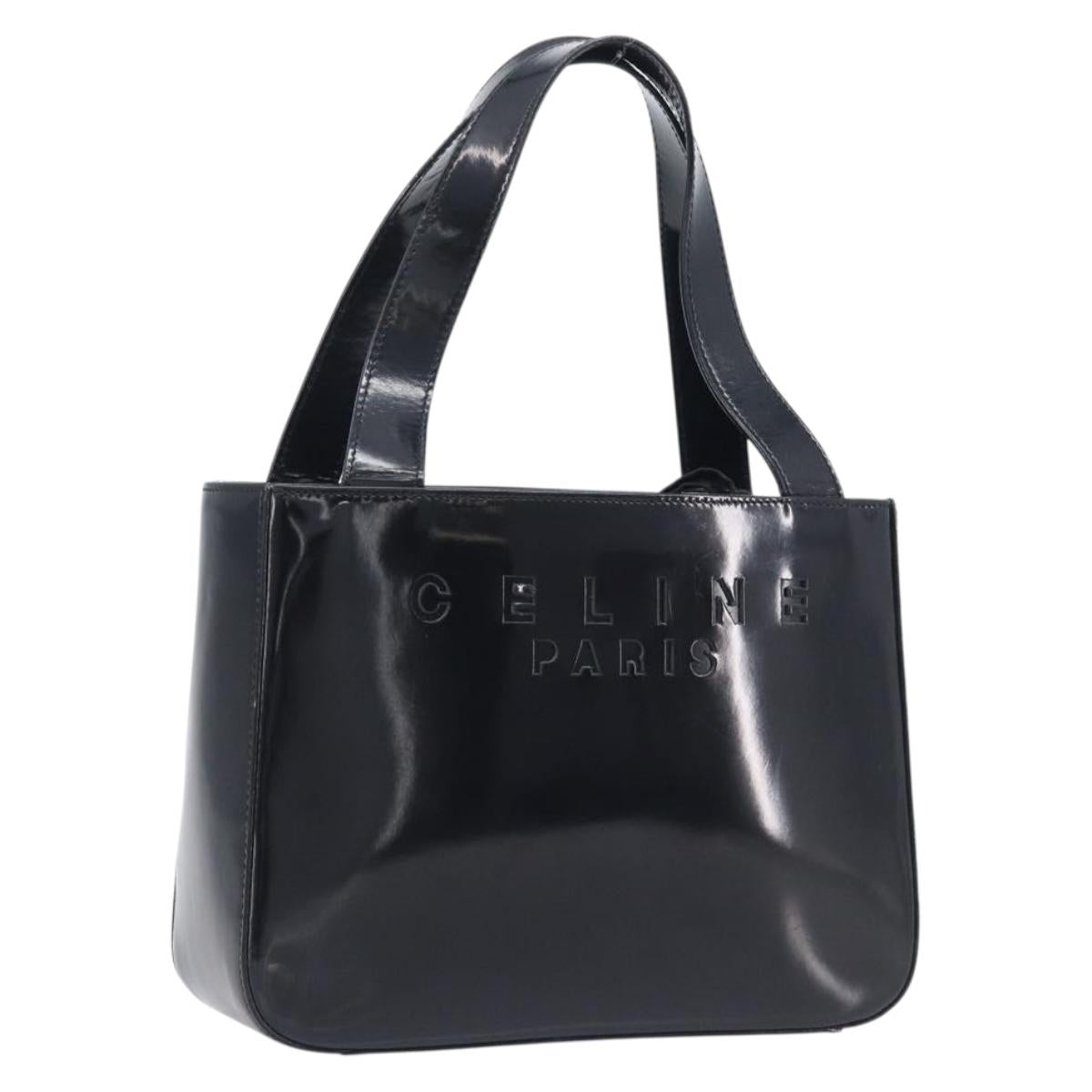 CELINE Hand Bag Patent Black
