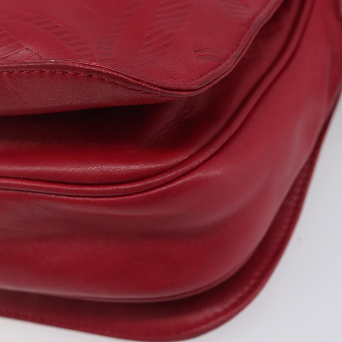LOEWE Shoulder Bag Leather Red Gold Tone