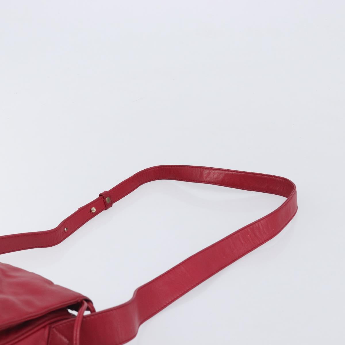 LOEWE Shoulder Bag Leather Red Gold Tone