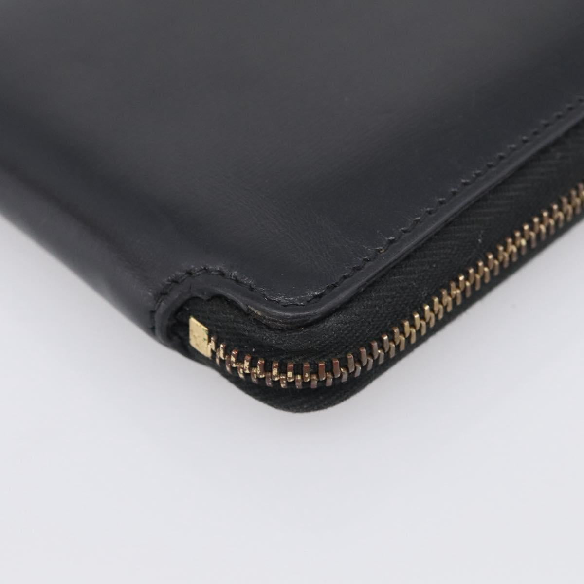 Saint Laurent Compact Full Zip Wallet Leather Black Gold
