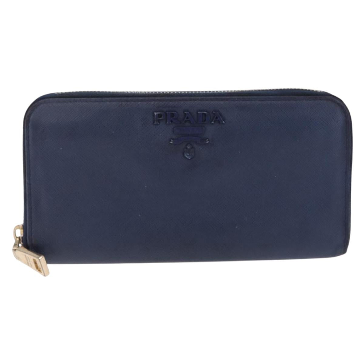 PRADA Wallet Leather 2 Set Black Blue