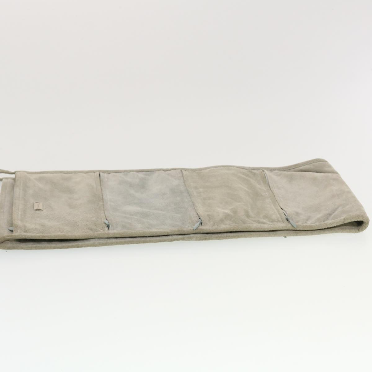 CHANEL Wall Hanging Pouch Suede Gray CC