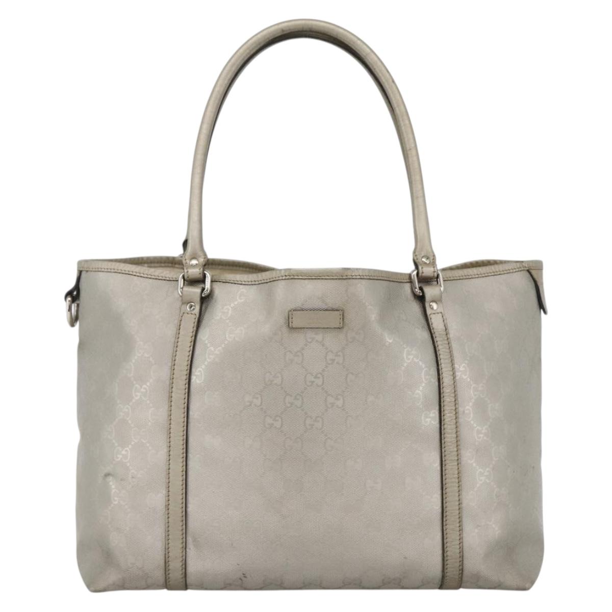 GUCCI GG Implementation Tote Bag PVC Silver 197953
