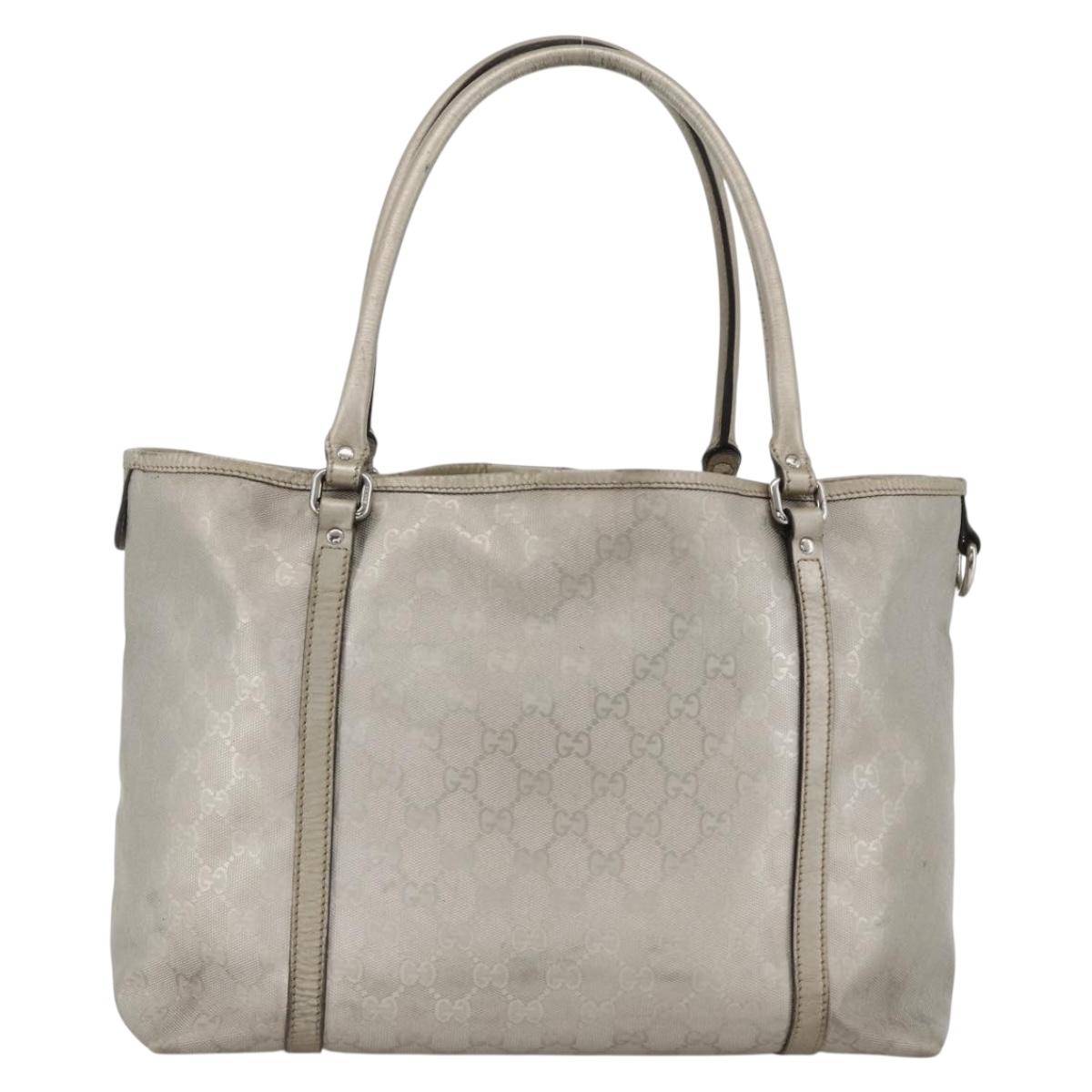 GUCCI GG Implementation Tote Bag PVC Silver 197953