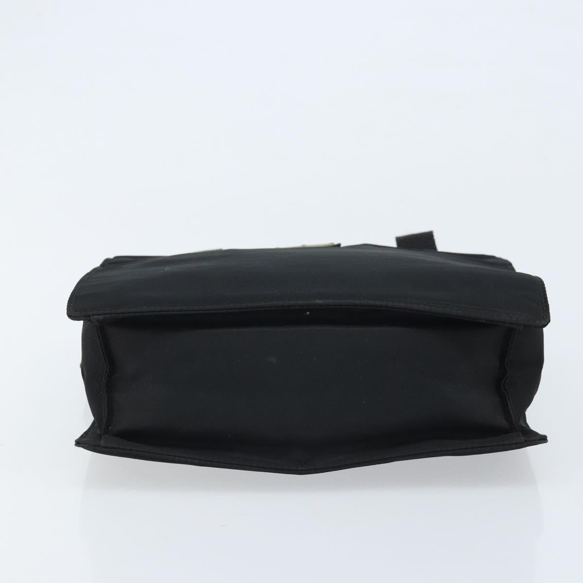 PRADA Hand Bag Nylon Black Silver