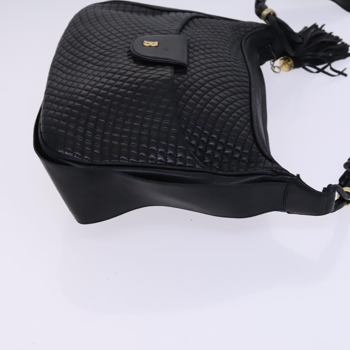 BALLY Shoulder Bag Leather Black Gold