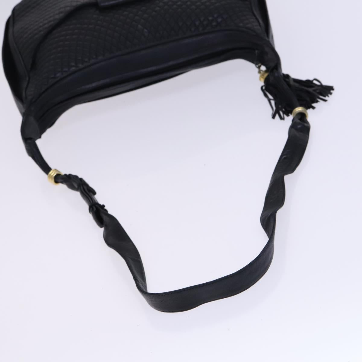 BALLY Shoulder Bag Leather Black Gold