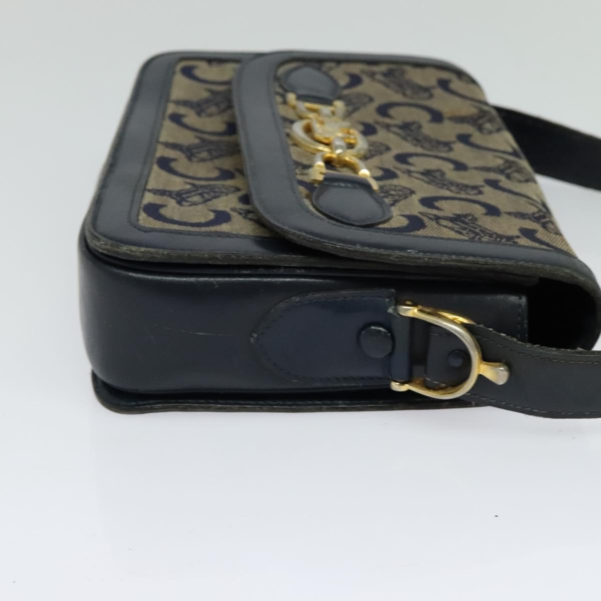 CELINE C Sulky Shoulder Bag Canvas Navy