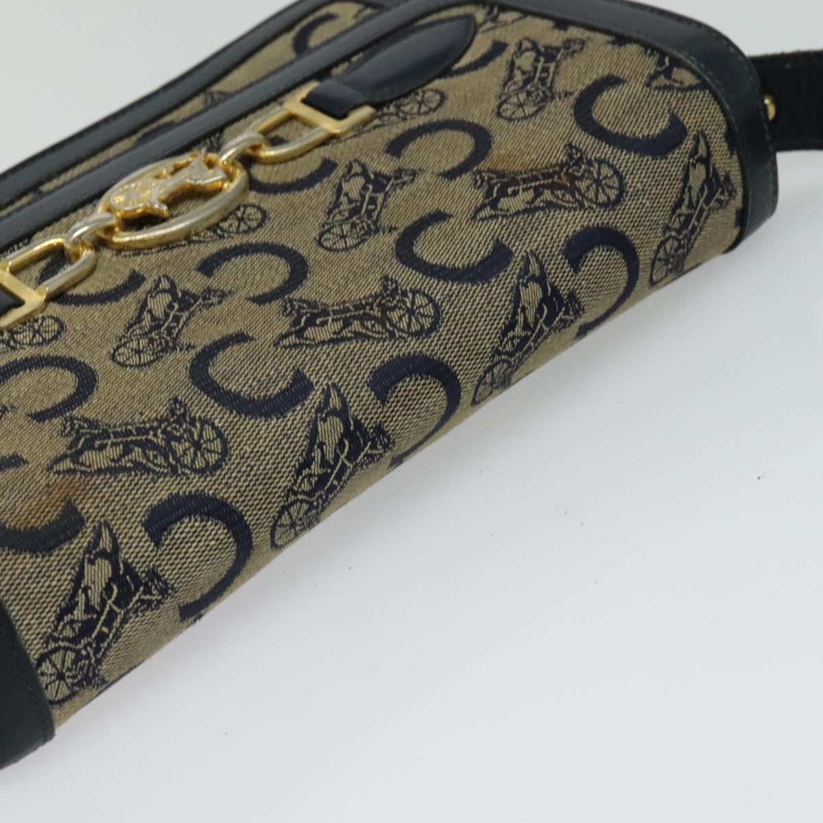 CELINE C Sulky Shoulder Bag Canvas Navy