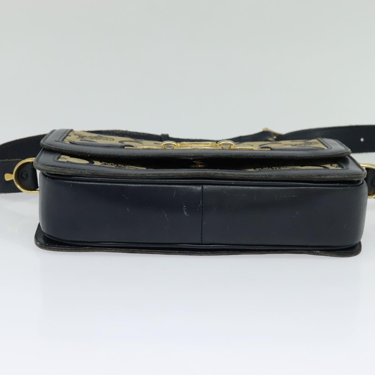 CELINE C Sulky Shoulder Bag Canvas Navy